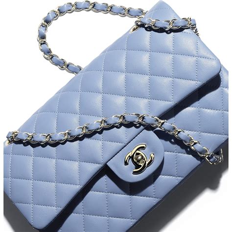 chanel classic flap bag sky blue|Chanel classic flap bag price.